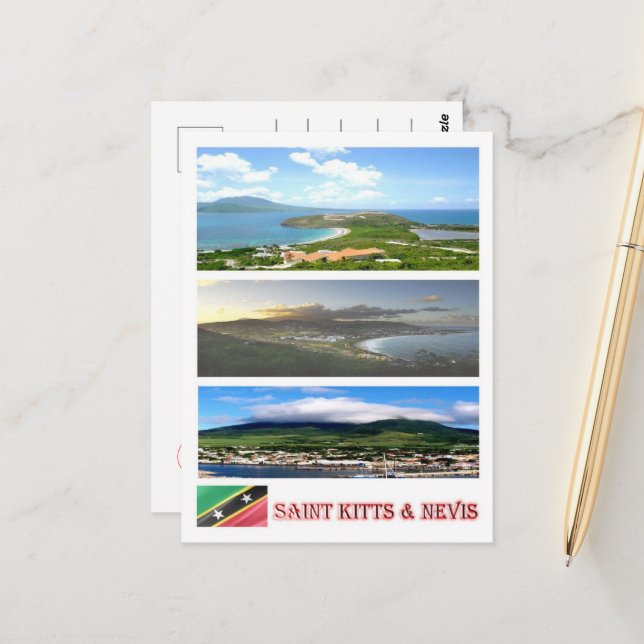 Saint Kitts och Nevis - Mosaic - Vykort (Fram/Back In Situ)