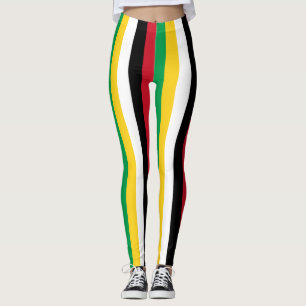 Saint Kitts och Nevis National Flagga Färg Leggings