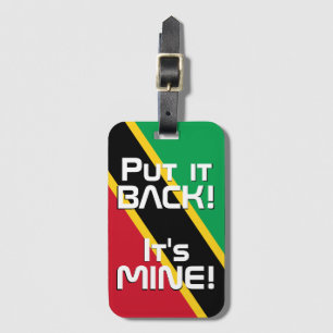Saint Kitts och Nevis National Flagga Funny Bagagebricka