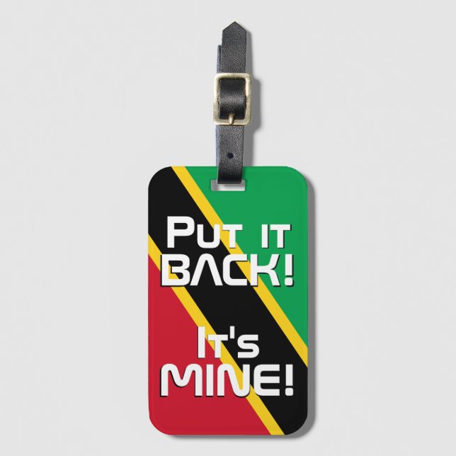Saint Kitts och Nevis National Flagga Funny Bagagebricka (Framsida vertikal)