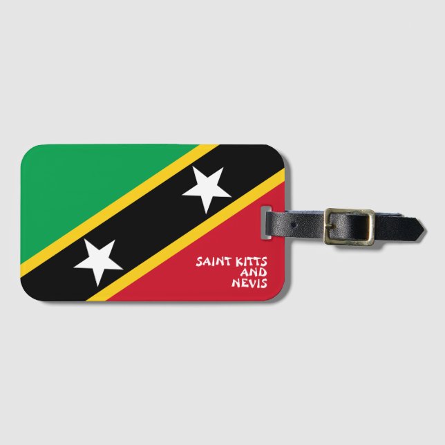 Saint Kitts och Nevis National Flagga Patriotic Bagagebricka (Framsida horisontal)