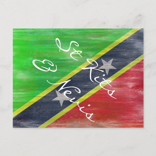 Saint Kitts och Nevis nödlidande flagga Vykort (Framsida)