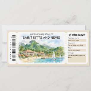 Saint Kitts och Nevis Resa Ombordstigningskort Bil Inbjudningar