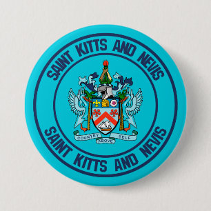 Saint Kitts och Nevis Round Emblem Knapp