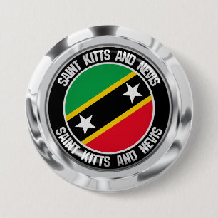 Saint Kitts och Nevis Round Emblem Knapp
