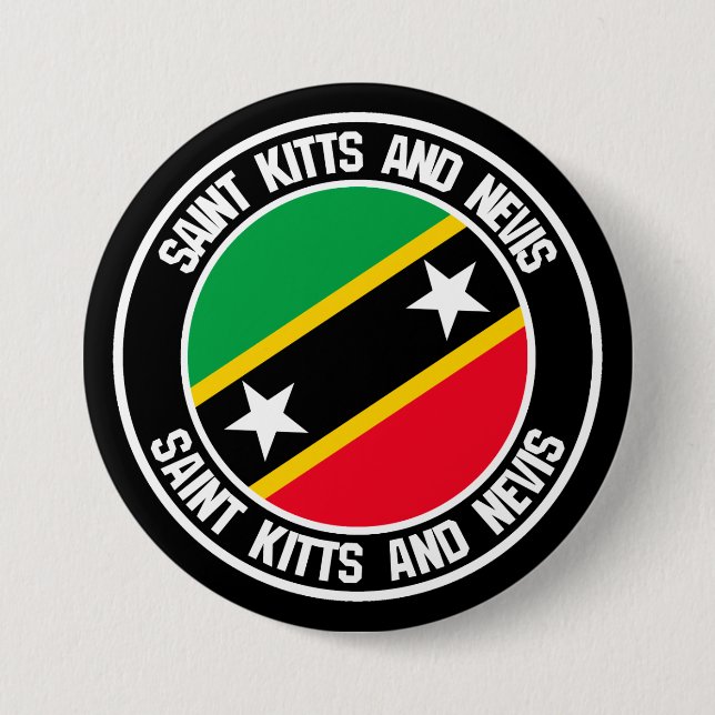 Saint Kitts och Nevis Round Emblem Knapp (Framsida)