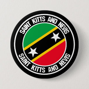 Saint Kitts och Nevis Round Emblem Knapp