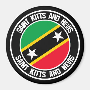 Saint Kitts och Nevis Round Emblem Magnet