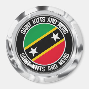 Saint Kitts och Nevis Round Emblem Magnet