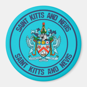 Saint Kitts och Nevis Round Emblem Magnet