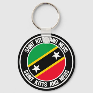Saint Kitts och Nevis Round Emblem Nyckelring