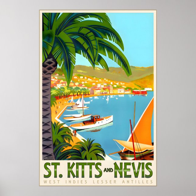 Saint Kitts och Nevis Västindien Karibien Resa Poster (Framsidan)