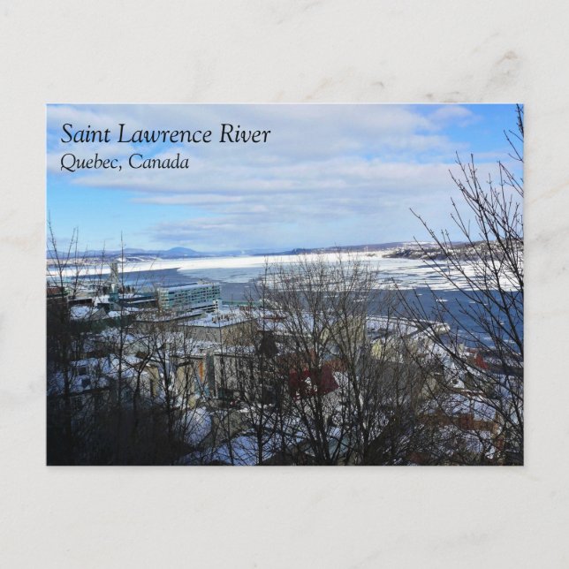 Saint Lawrence-floden på vintern, Quebec, Kanada Vykort (Framsida)