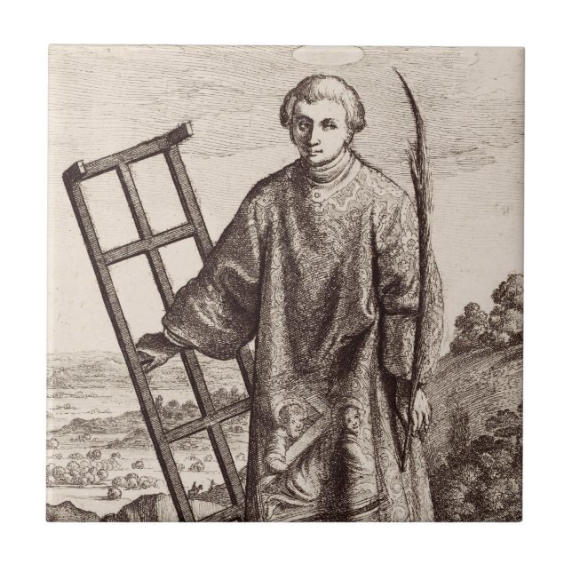 Saint Lawrence patron saint archive Kakelplatta (Framsidan)