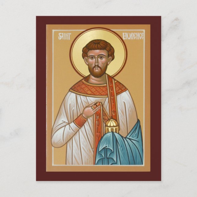 Saint Lawrence Prayer Card Vykort (Framsida)