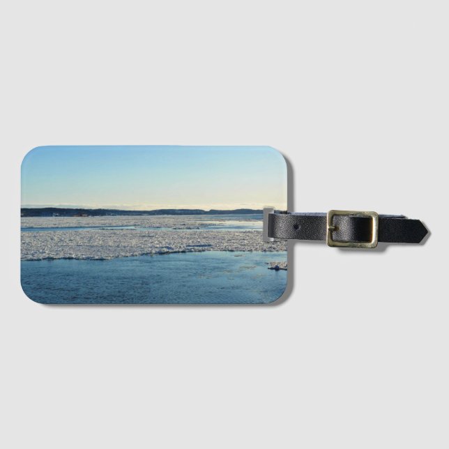Saint Lawrence River i Winter, Quebec, Kanada Bagagebricka (Framsida horisontal)