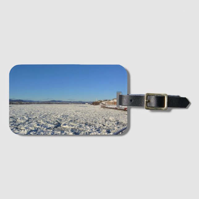 Saint Lawrence River i Winter, Quebec, Kanada Bagagebricka (Framsida horisontal)