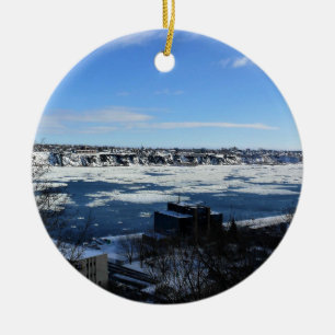 Saint Lawrence River i Winter, Quebec, Kanada Julgransprydnad Keramik
