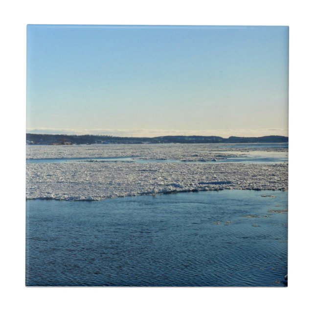 Saint Lawrence River i Winter, Quebec, Kanada Kakelplatta (Framsidan)