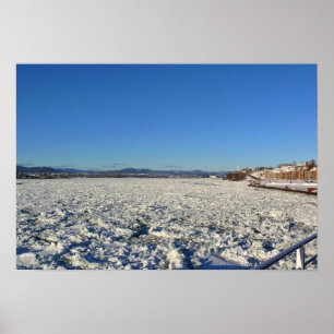 Saint Lawrence River i Winter, Quebec, Kanada Poster