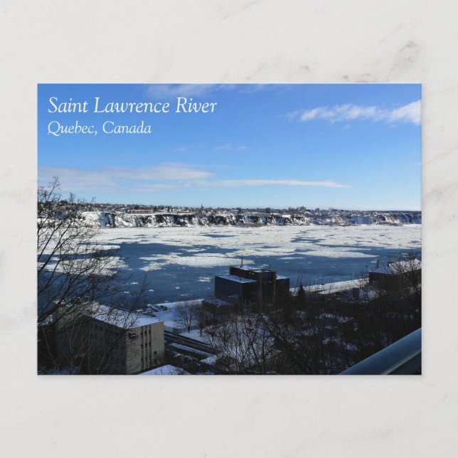 Saint Lawrence River i Winter, Quebec, Kanada Vykort (Framsida)