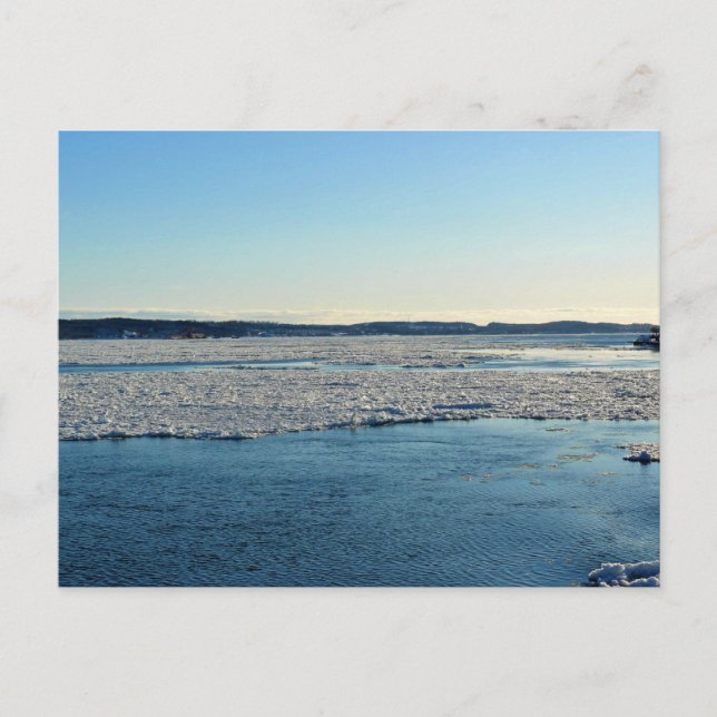 Saint Lawrence River i Winter, Quebec, Kanada Vykort (Framsida)