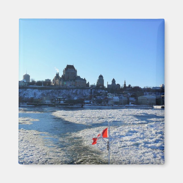 Saint Lawrence River & Old Quebec City, Quebec Magnet (Framsidan)