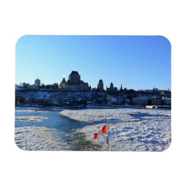 Saint Lawrence River & Old Quebec City, Quebec Magnet (Horisontell)