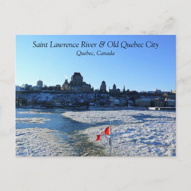 Saint Lawrence River & Old Quebec City, Quebec Vykort (Framsida)
