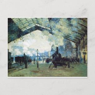 Saint-Lazare Gare, Normandy Tåg av Claude Monet Vykort