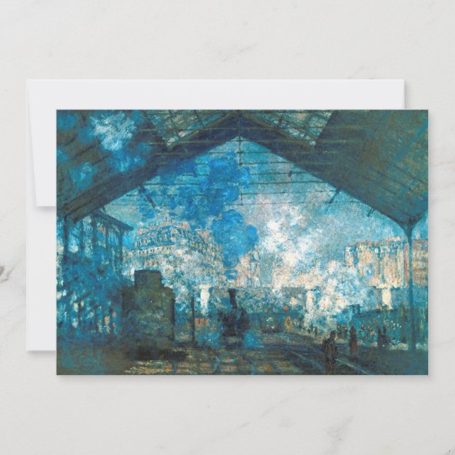 Saint-Lazare järnvägsstationen av Claude Monet Inbjudningar (Framsida)