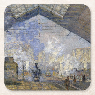 Saint-Lazare Station, Monet Underlägg Papper Kvadrat