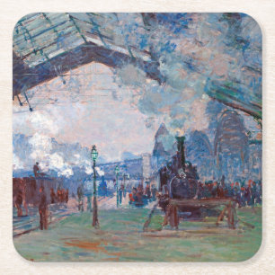 Saint-Lazare Station, Monet Underlägg Papper Kvadrat