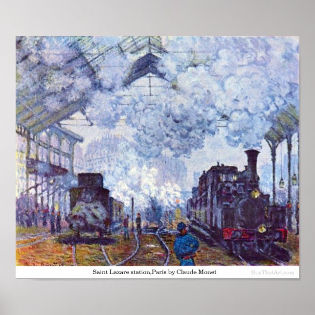 Saint Lazare station, Paris av Claude Monet Poster (Framsidan)