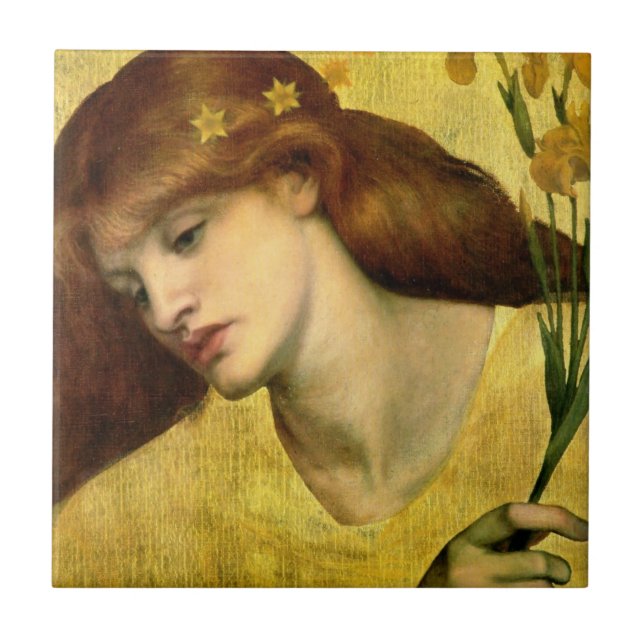 Saint Lily [Sancta Lilias] (av Gabriel Rossetti) Kakelplatta (Framsidan)