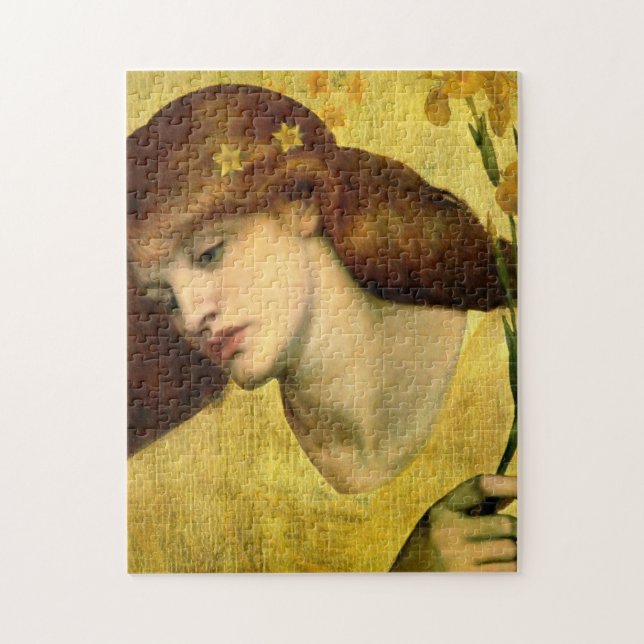 Saint Lily [Sancta Lilias] (av Gabriel Rossetti) Pussel (Vertikal)