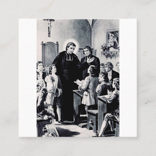 Saint Louis de Montfort Fransk präst Fyrkantigt Visitkort (Framsida)