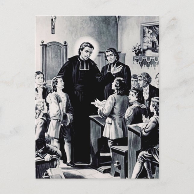 Saint Louis de Montfort Fransk präst Vykort (Framsida)