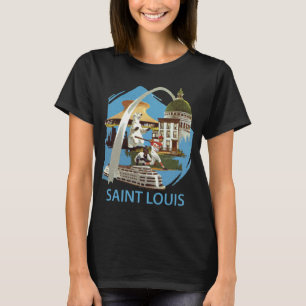 Saint Louis Gateway Arch Blå Resa T Shirt