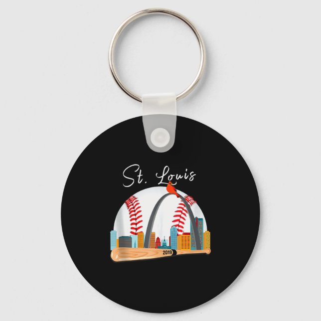 Saint Louis Red Cardinal New Skyline Ball Design T Nyckelring (Framsida)