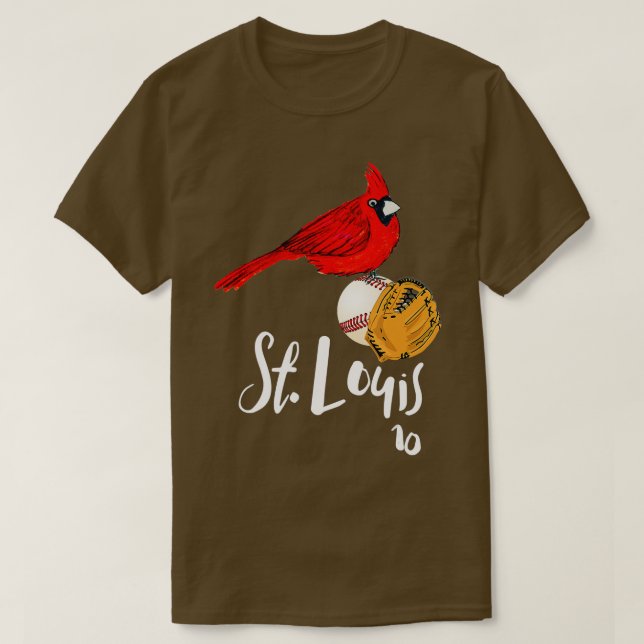 Saint Louis Red Cardinal Number 10 Baseball Art T Shirt (Design framsida)