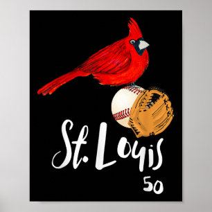 Saint Louis Red Cardinal Nummer 50 Baseball Konst Poster