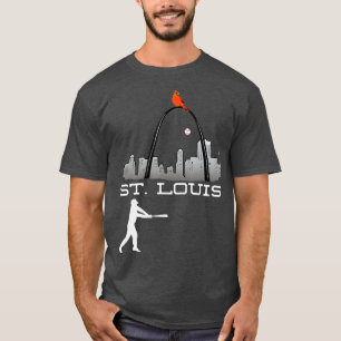 Saint Louis Red Cardinal Tshirt Skyline Baseball T Shirt