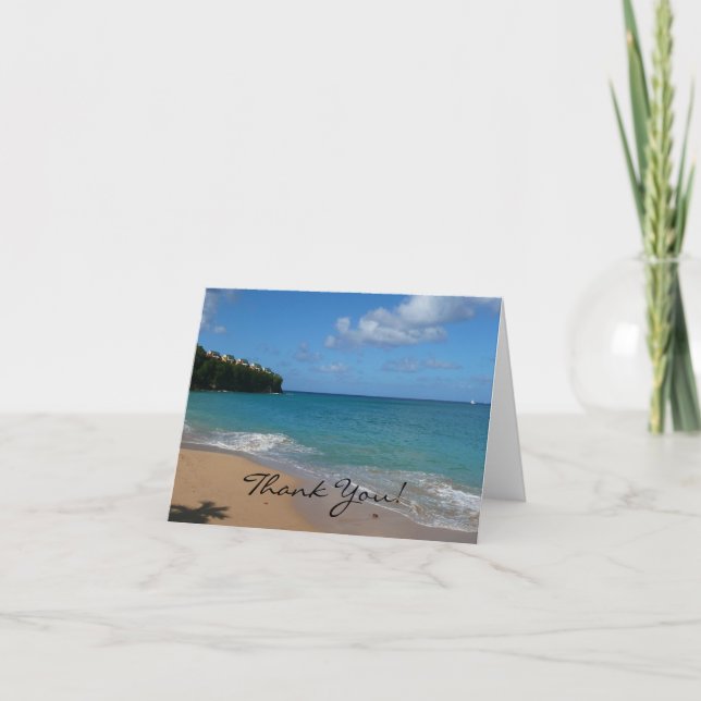 Saint Lucia Beach - tackkort (Framsida)