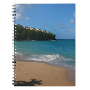 Saint Lucia Beach Tropical Vacation liggande Anteckningsbok Med Spiral