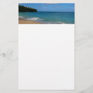 Saint Lucia Beach Tropical Vacation liggande Brevpapper