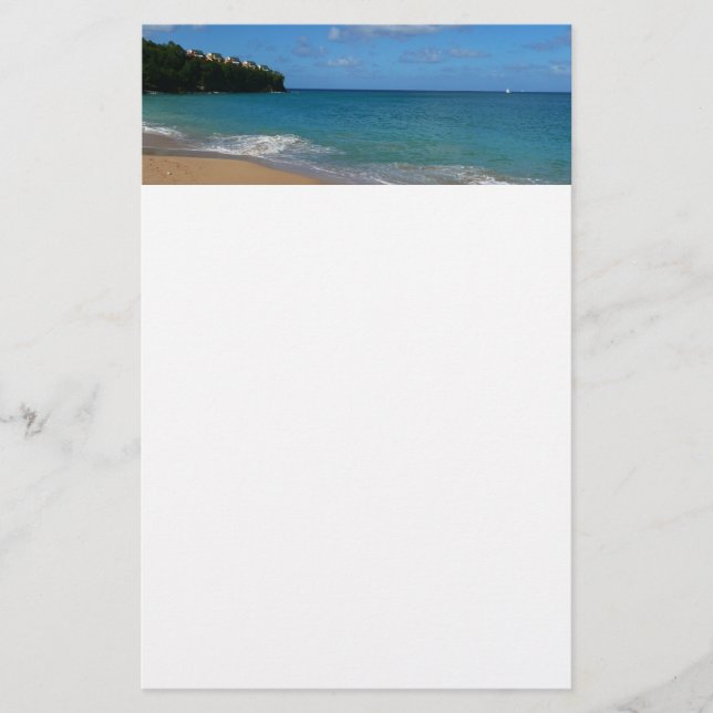 Saint Lucia Beach Tropical Vacation liggande Brevpapper (Framsida)