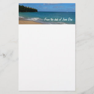 Saint Lucia Beach Tropical Vacation liggande Brevpapper