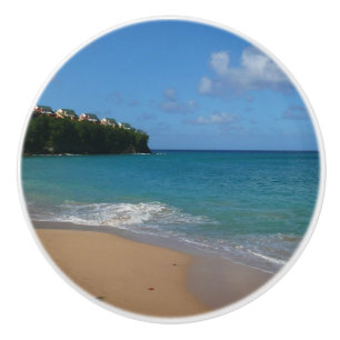 Saint Lucia Beach Tropical Vacation liggande Knopp