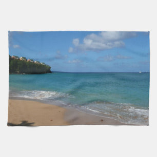 Saint Lucia Beach Tropical Vacation liggande Kökshandduk
